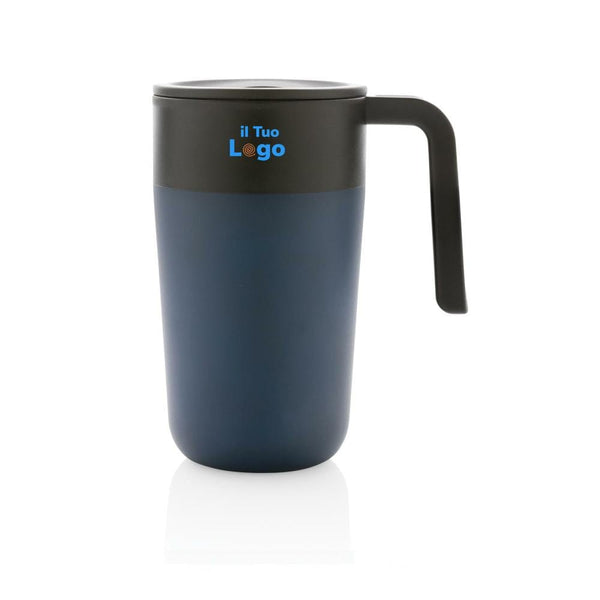 Tazza con manico in PP e SS riciclati GRS 480ml - personalizzabile con logo