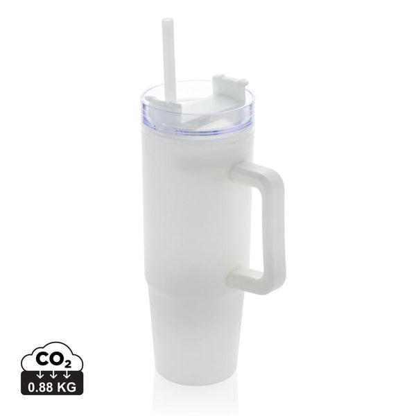 Tazza con manico Tana in plastica riciclata RCS 900ML bianco - personalizzabile con logo