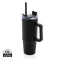 Tazza con manico Tana in plastica riciclata RCS 900ML nero - personalizzabile con logo