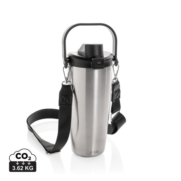 Tazza con tracolla Avira Ayala in rAcciaio RCS 600ml - personalizzabile con logo