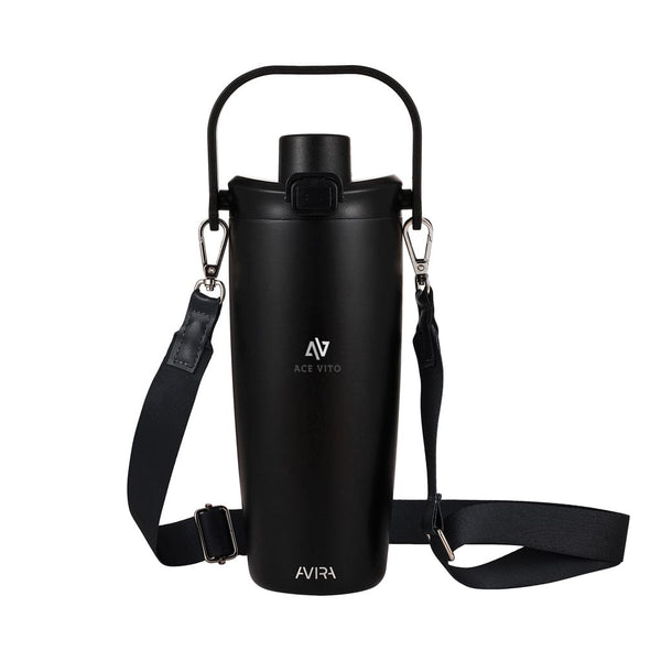 Tazza con tracolla Avira Ayala in rAcciaio RCS 600ml - personalizzabile con logo