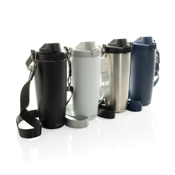 Tazza con tracolla Avira Ayala in rAcciaio RCS 600ml - personalizzabile con logo