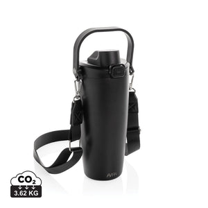 Tazza con tracolla Avira Ayala in rAcciaio RCS 600ml - personalizzabile con logo
