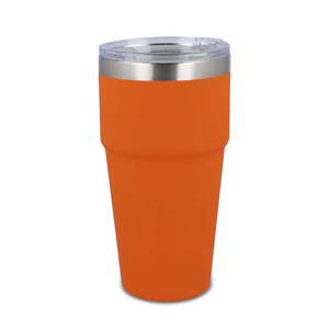 Tazza da auto in ceramica soft touch 500ml Arancione - personalizzabile con logo