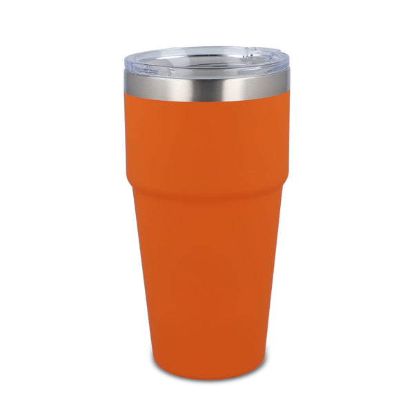 Tazza da auto in ceramica soft touch 500ml Arancione - personalizzabile con logo