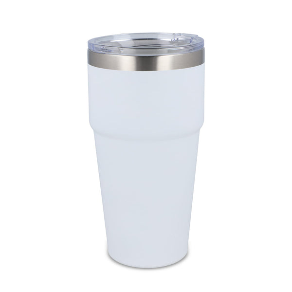 Tazza da auto in ceramica soft touch 500ml Bianco - personalizzabile con logo