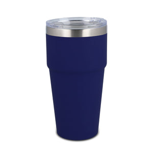 Tazza da auto in ceramica soft touch 500ml blu navy - personalizzabile con logo