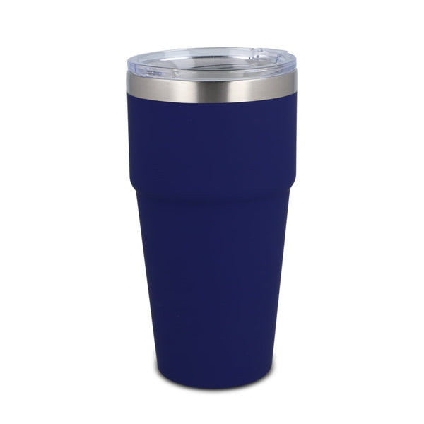 Tazza da auto in ceramica soft touch 500ml blu navy - personalizzabile con logo