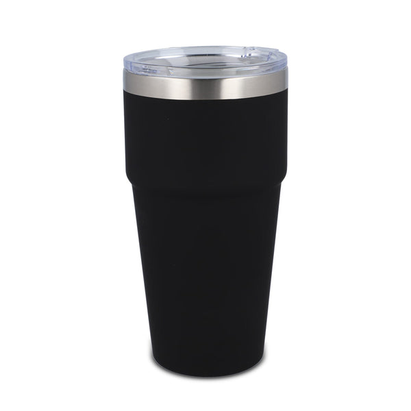 Tazza da auto in ceramica soft touch 500ml Nero - personalizzabile con logo