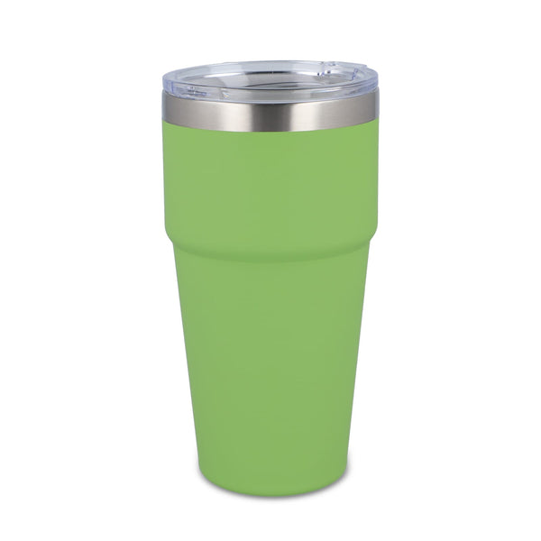 Tazza da auto in ceramica soft touch 500ml verde - personalizzabile con logo