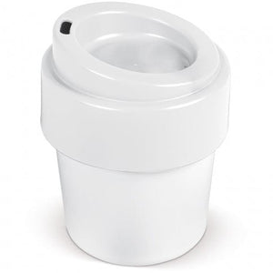 Tazza da caffè calda Hot-but-cool coperchio 240 ml Bianco / bianco - personalizzabile con logo