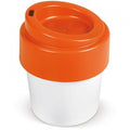 Tazza da caffè calda Hot-but-cool coperchio 240 ml White / arancione - personalizzabile con logo