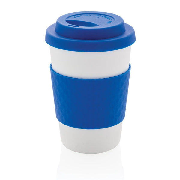 Tazza da caffè riutilizzabile 270ml blu - personalizzabile con logo