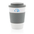 Tazza da caffè riutilizzabile 270ml grigio - personalizzabile con logo