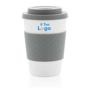 Tazza da caffè riutilizzabile 270ml grigio - personalizzabile con logo