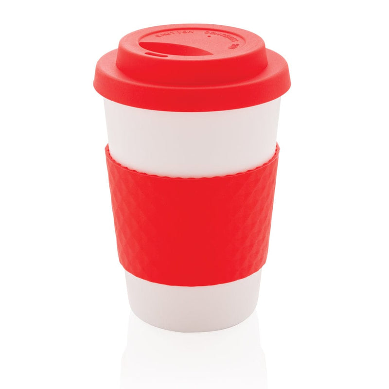Tazza da caffè riutilizzabile 270ml rosso - personalizzabile con logo