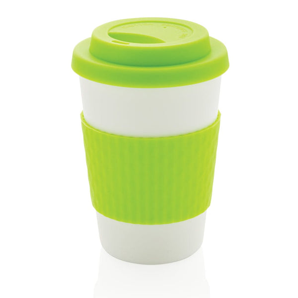 Tazza da caffè riutilizzabile 270ml verde - personalizzabile con logo