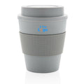 Tazza da caffè riutilizzabile con tappo a vite 350ml grigio - personalizzabile con logo