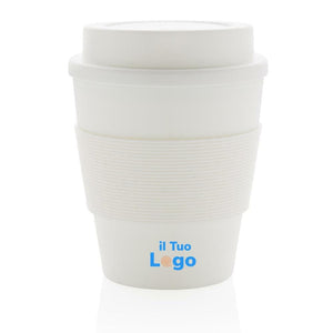 Tazza da caffè riutilizzabile con tappo a vite 350ml - personalizzabile con logo