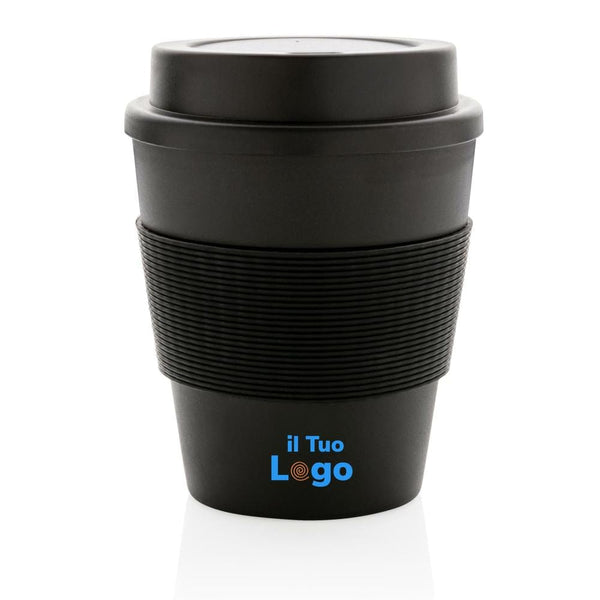 Tazza da caffè riutilizzabile con tappo a vite 350ml - personalizzabile con logo