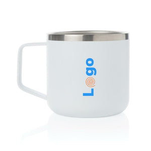 Tazza da campo acciaio inossidabile bianco - personalizzabile con logo