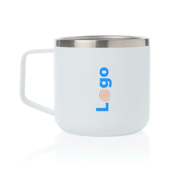 Tazza da campo acciaio inossidabile bianco - personalizzabile con logo