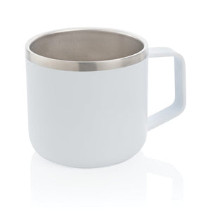 Tazza da campo acciaio inossidabile bianco - personalizzabile con logo