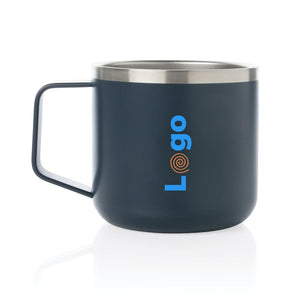 Tazza da campo acciaio inossidabile blu - personalizzabile con logo