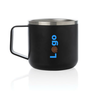 Tazza da campo acciaio inossidabile nero - personalizzabile con logo