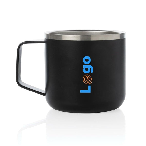 Tazza da campo acciaio inossidabile nero - personalizzabile con logo