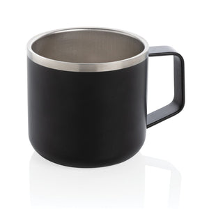 Tazza da campo acciaio inossidabile nero - personalizzabile con logo