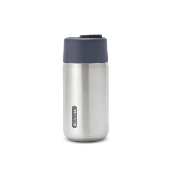 Tazza da viaggio termica Black+Blum in acciaio 340ml grigio - personalizzabile con logo