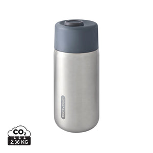 Tazza da viaggio termica Black+Blum in acciaio 340ml grigio - personalizzabile con logo