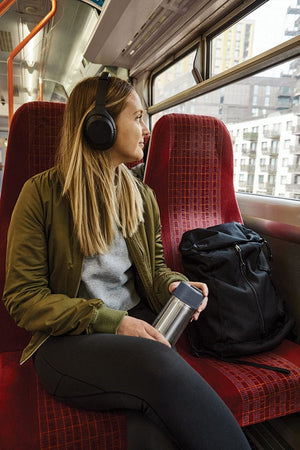 Tazza da viaggio termica Black+Blum in acciaio 340ml grigio - personalizzabile con logo