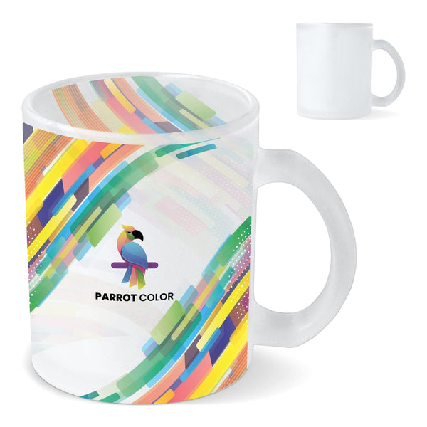 Tazza di vetro frosted subli Mallorca 335ml Trasparente - personalizzabile con logo