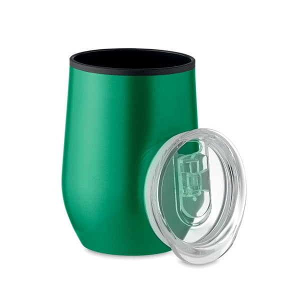 Tazza doppio strato 350 ml verde - personalizzabile con logo