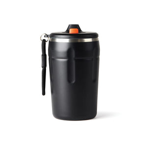 Tazza ermetica richiudibile Nordic Drift Trail RCS 350ML nero - personalizzabile con logo