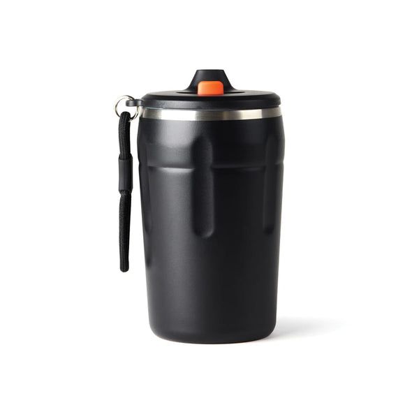 Tazza ermetica richiudibile Nordic Drift Trail RCS 350ML nero - personalizzabile con logo