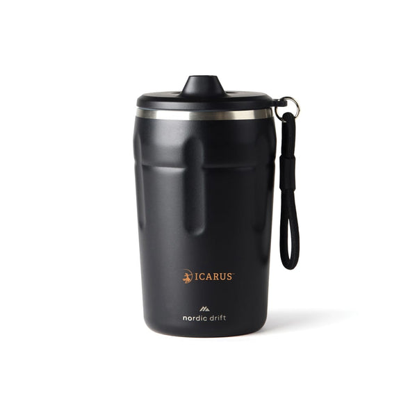 Tazza ermetica richiudibile Nordic Drift Trail RCS 350ML nero - personalizzabile con logo