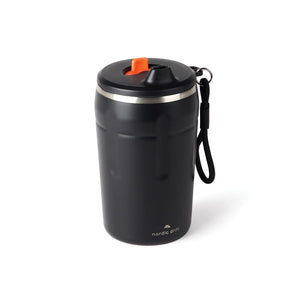 Tazza ermetica richiudibile Nordic Drift Trail RCS 350ML nero - personalizzabile con logo