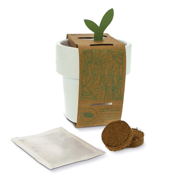 Tazza Hot-but-cool con semi di piante di pomodorini - personalizzabile con logo