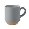 Tazza impilabile in ceramica 170ml Grigio - personalizzabile con logo
