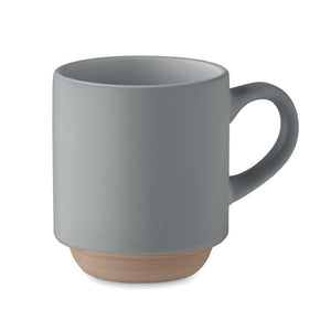 Tazza impilabile in ceramica 170ml Grigio - personalizzabile con logo