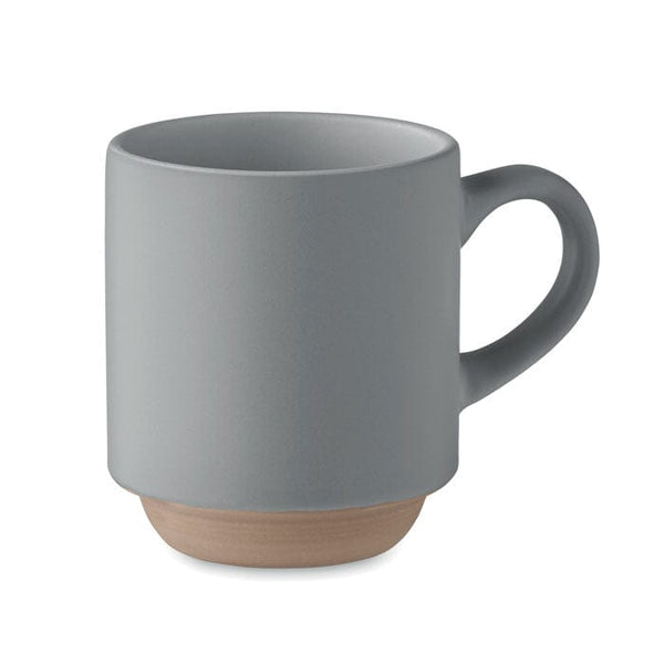 Tazza impilabile in ceramica 170ml Grigio - personalizzabile con logo