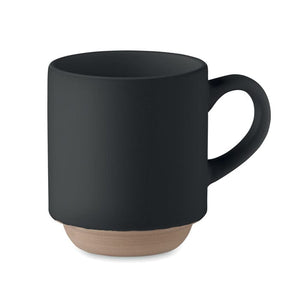 Tazza impilabile in ceramica 170ml Nero - personalizzabile con logo