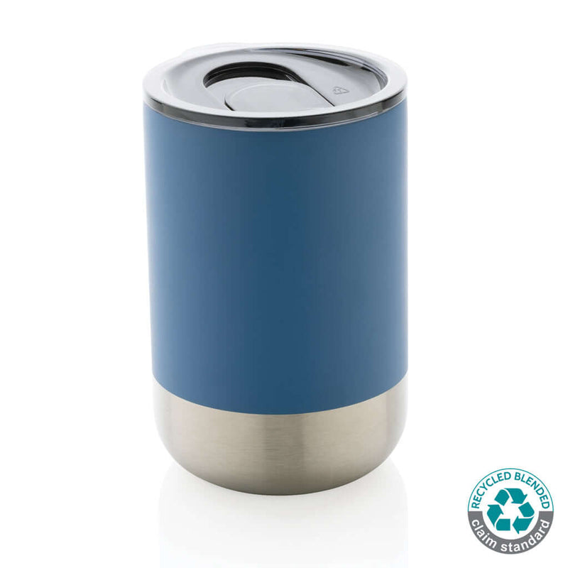 Tazza in acciaio inossidabile riciclato RCS 360ml blu - personalizzabile con logo