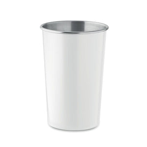 Tazza in acciaio inox riciclato bianco - personalizzabile con logo