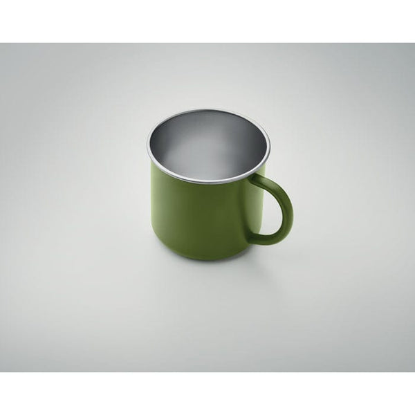 Tazza in acciaio inox riciclato con manico - personalizzabile con logo