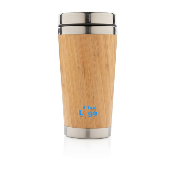 Tazza in bambù marrone - personalizzabile con logo