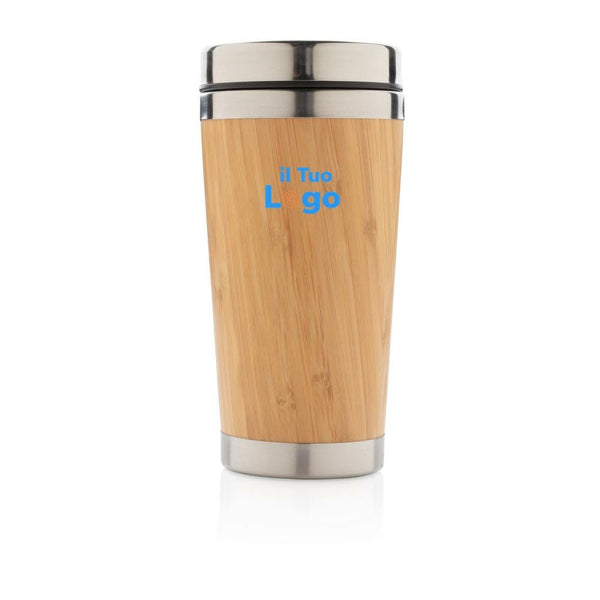 Tazza in bambù marrone - personalizzabile con logo